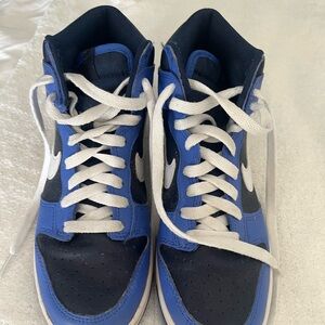 Nike Air Jordan Kids Black and Blue High-Top Sneakers